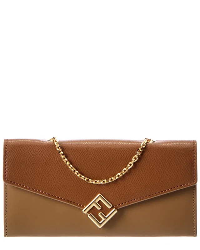 FENDI FF Diamonds Leather Wallet On Chain, image 1 of 1 from Rue La La