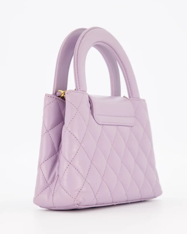 Chanel Lilac Small Mini Kelly Shopping Bag in Purple Calfskin from Sellier, photo 15 of 21