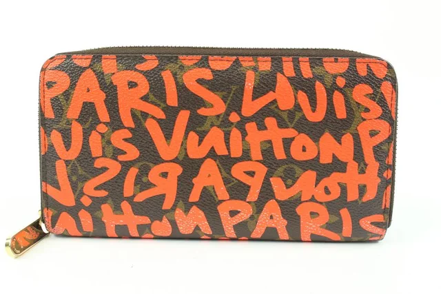 Louis Vuitton Stephen Sprouse Orange Graffiti Zippy Wallet Long Zip Around in Orange Canvas from Bagriculture