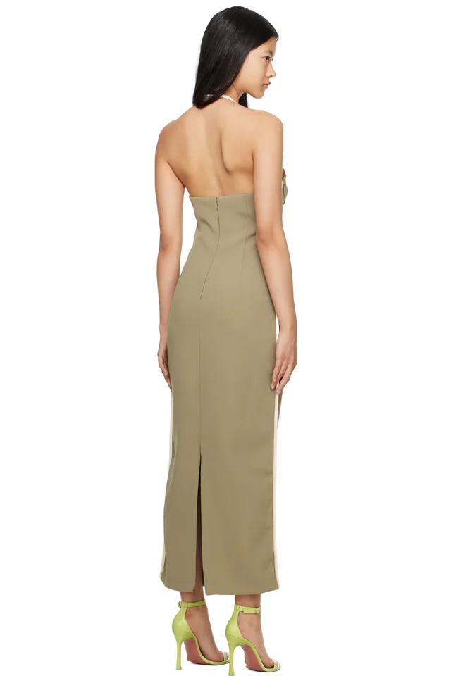 Paris Georgia Khaki Nassia Midi Dress, photo 3 of 4 from SSENSE
