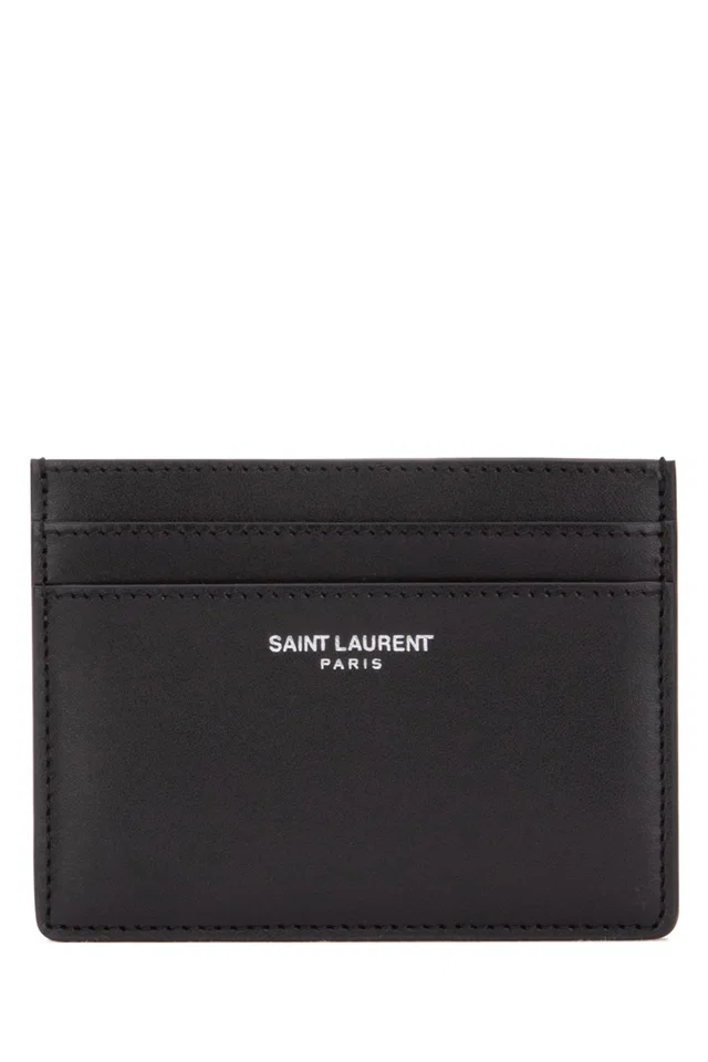 Saint Laurent Calfskin Card Case — Black Calf Skin Wallet in Black Calfskin from HEWI