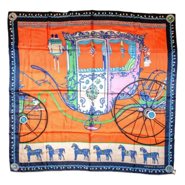 10. Hermes 140cm Silk Scarf Coupe de Gala Multicolour in Silk from Luxury Promise