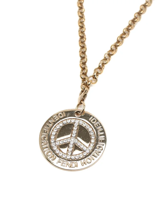 Fendi Peace Rhinestone Necklace from A Retro Tale, photo 3 of 4