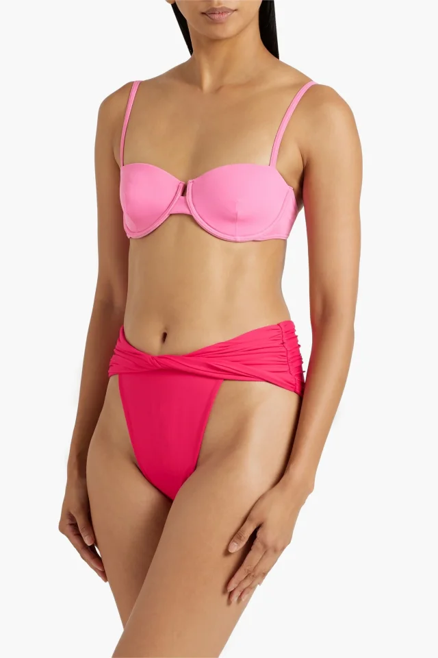 Magda Butrym Twist-front bikini briefs in Bright pink, photo 2 of 4 from THE OUTNET