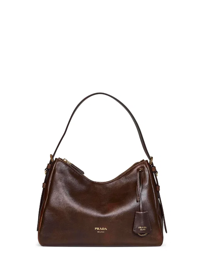 Prada Explore Shoulder Bag — Brown Calf Leather in Brown Calfskin from HEWI