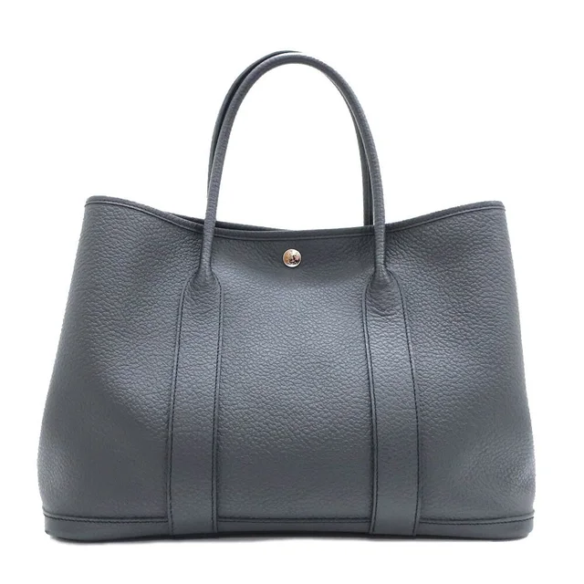 Hermès Heaven Garden Party PM 36 Quadrige Black Vache Country Construction in Black from The Reluxe