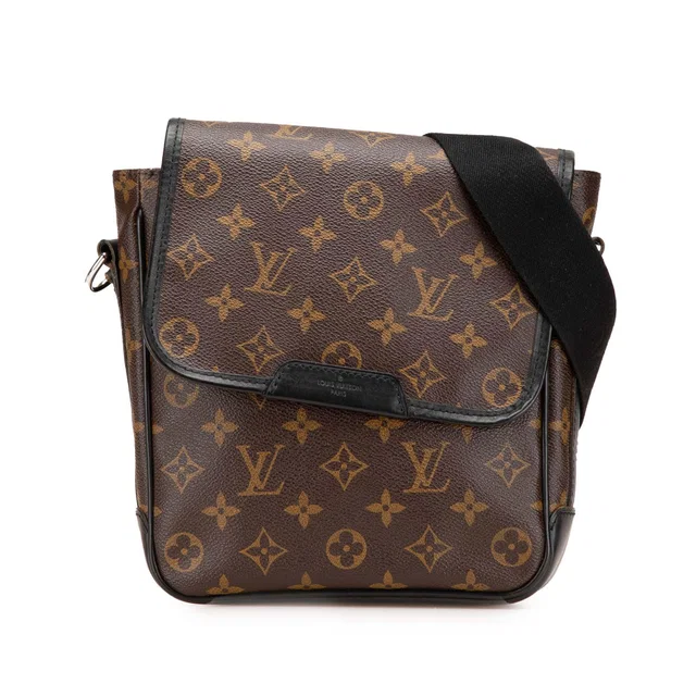 Brown Louis Vuitton Monogram Macassar Bass PM Crossbody Bag in Brown Leather from Designer Revival