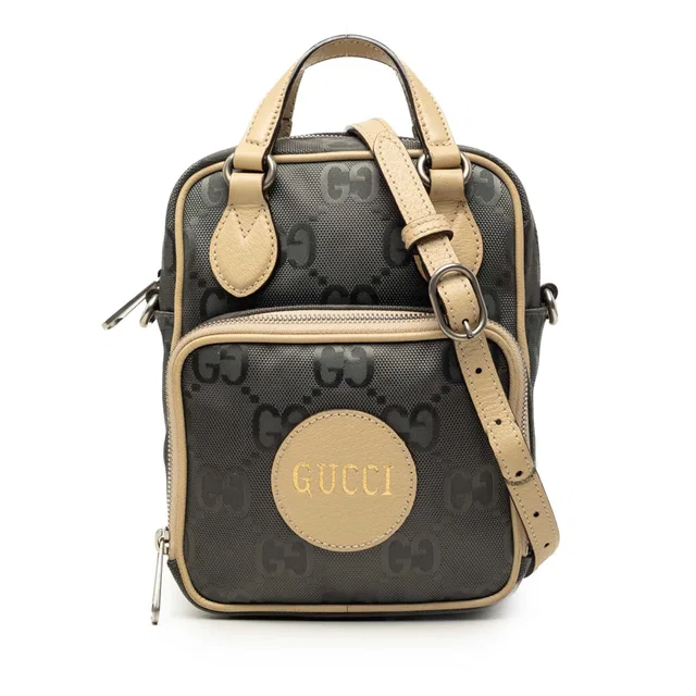 Gray Gucci GG Nylon Off The Grid Satchel in Grey Nylon from Designer Revival