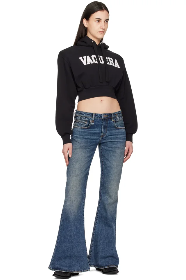 VAQUERA Black Shoulder Pad Hoodie, photo 4 of 4 from SSENSE