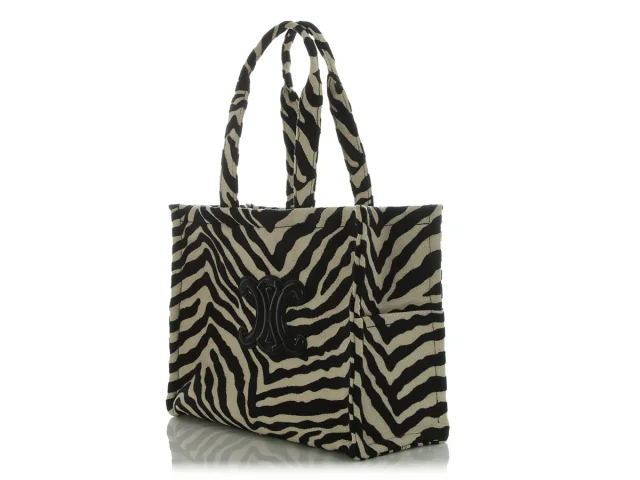 Celine Large Natural and Black Canvas Triomphe Cabas Tote in Black Canvas from Ann's Fabulous Finds, photo 3 of 9