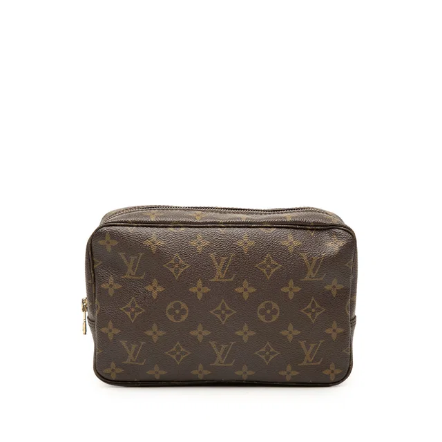 Brown Louis Vuitton Monogram Trousse Toilette 23 Clutch Bag in Brown Coated canvas from Designer Revival