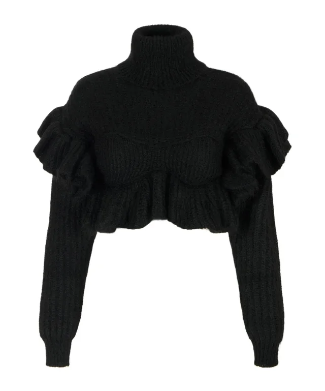 Elisabetta Franchi Ruffled Cropped Knitted Sweater from SENSER, photo 1 of 1