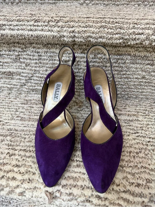 Bally Deep Purple Suede Slingback Pumps Made In Italy in purple Suede from Poshmark