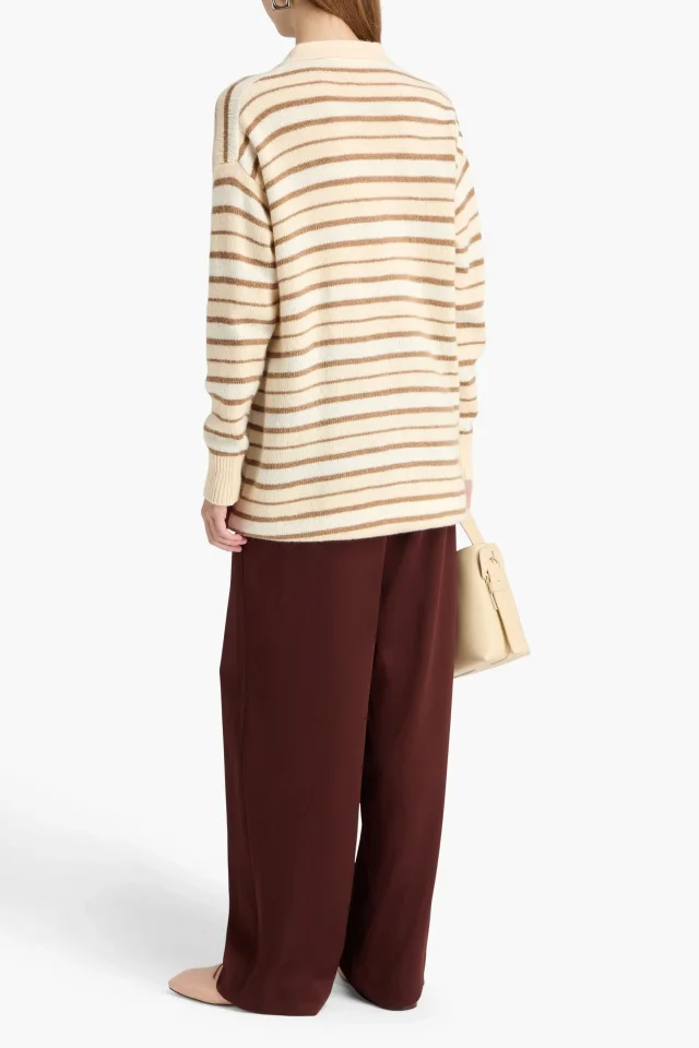 Marni Striped Wool and Cashmere-Blend Cardigan in White, photo 3 of 4 from THE OUTNET