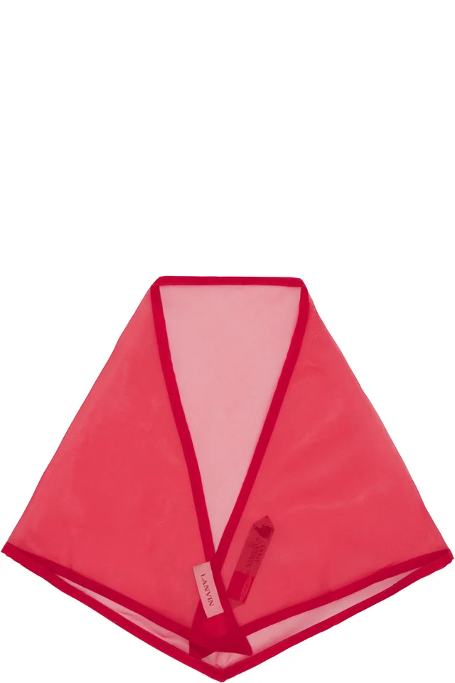 Lanvin Red Silk Organza Triangle Scarf, photo 2 of 3 from SSENSE