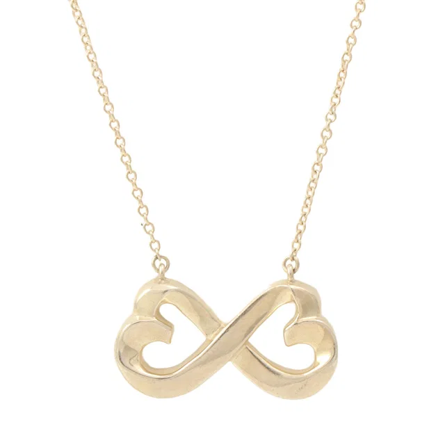 Tiffany & Co. 925 Sterling Silver Double Loving Heart Necklace in Silver from VINTAGE QOO TOKYO