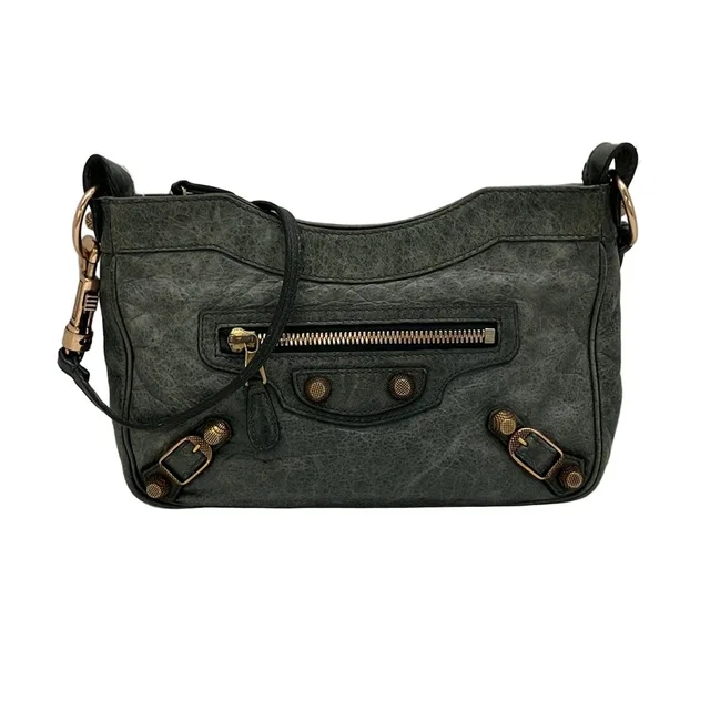 Balenciaga Shoulder Bag the Giant Hips Dark Green Leather in Green Leather from The Reluxe