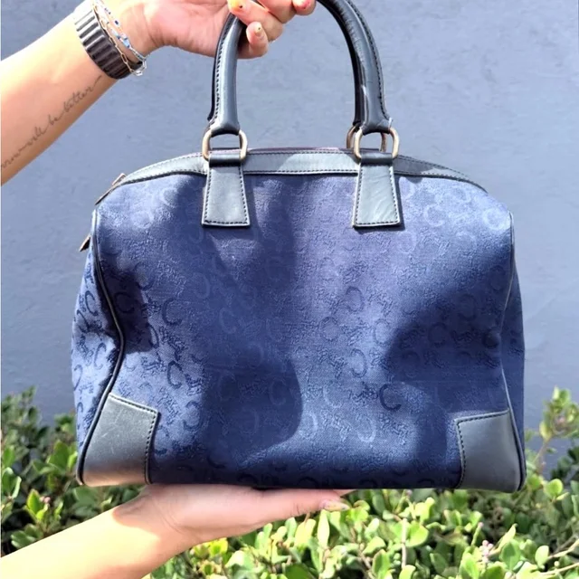 Celine Boston Handbag in blue|black Leather from Poshmark, photo 1 of 1
