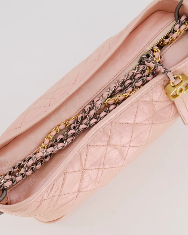 Chanel Large Gabrielle Bag in Light Pink Crumpled Calfskin Leather with Mixed Hardware in Pink Calfskin from Sellier, photo 15 of 19
