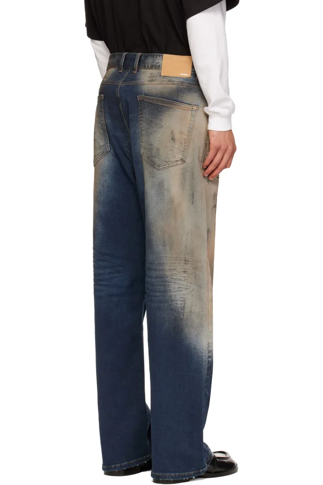 We11done Blue Loose-Fit Dirty Jeans, photo 3 of 4 from SSENSE