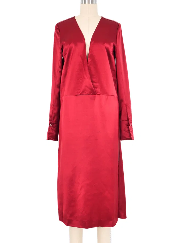 Maison Margiela Crimson Satin Dress in Satin from Arcade Vintage