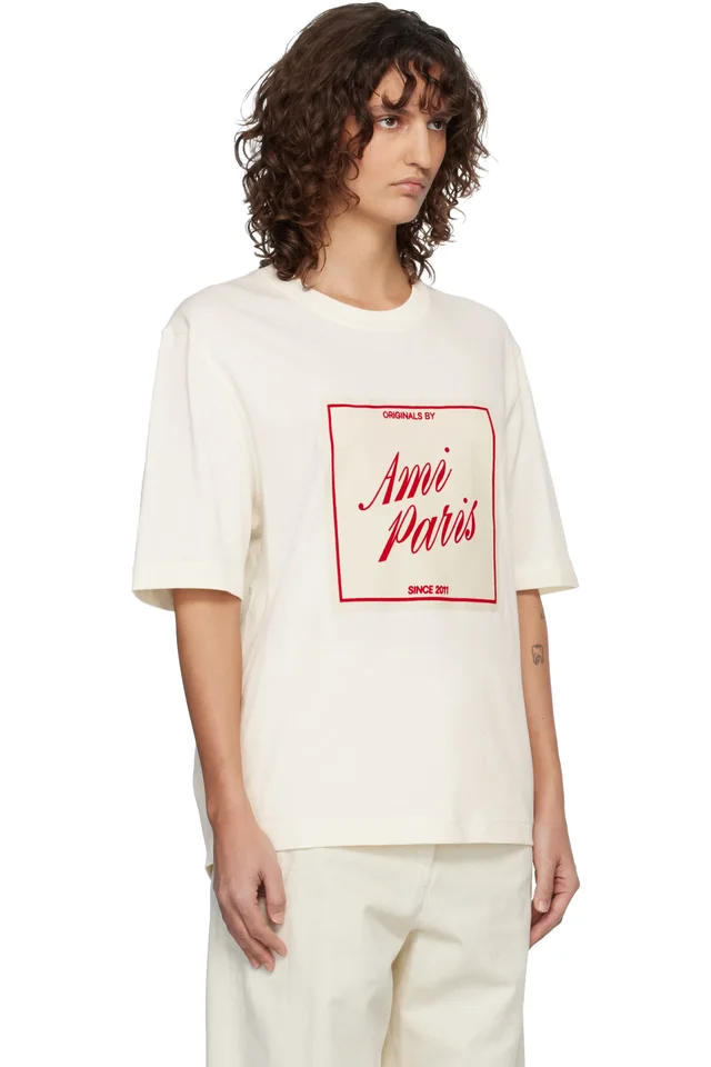 Off-White Cotton 'Ami Paris Heritage' Print T-shirt, photo 2 of 4 from SSENSE