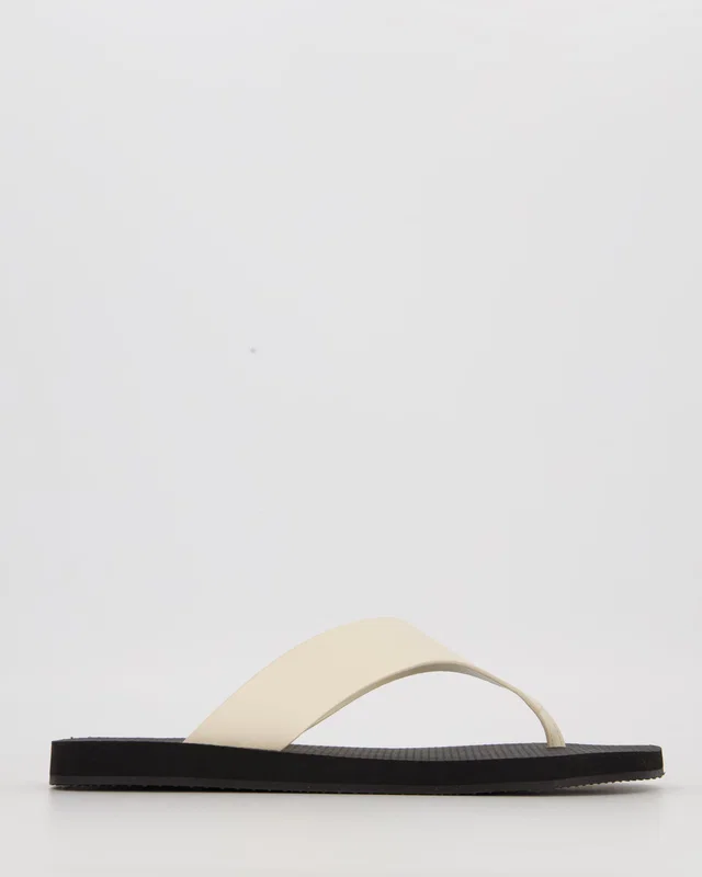 The Row Cream Dune Classic Leather Thong Sandals with Chunky Straps Size EU 39 in White Leather from Sellier