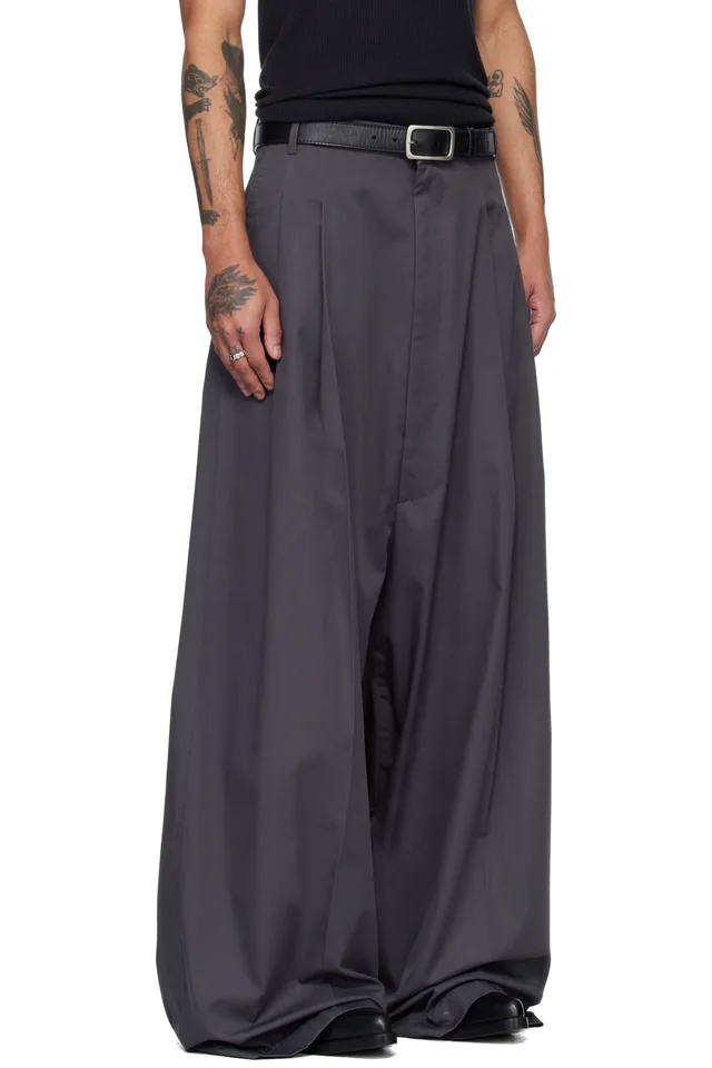LU'U DAN Gray Lowline Trousers, photo 2 of 5 from SSENSE