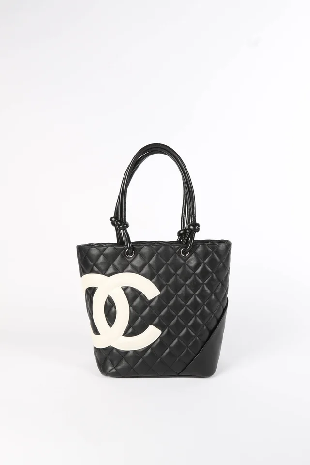 2000s Chanel Black Rue Cambon Bucket Bag in Black Lambskin from Break Archive
