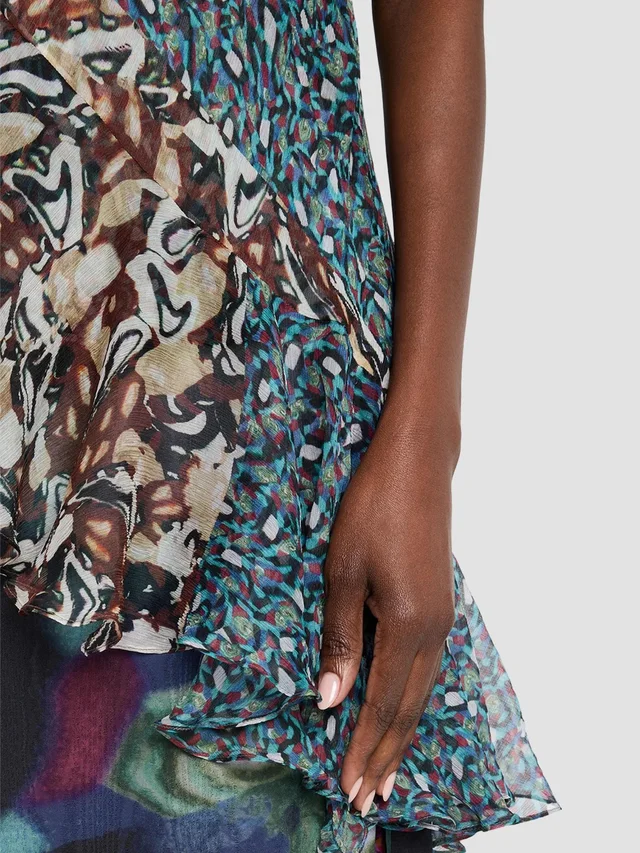 Dries Van Noten Printed silk asymmetric top, photo 7 of 8 from SENSER