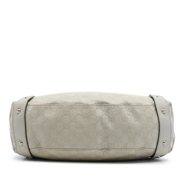 Grey Gucci Guccissima Horsebit Pelham Shoulder Bag in Grey Leather from Designer Revival, photo 2 of 2