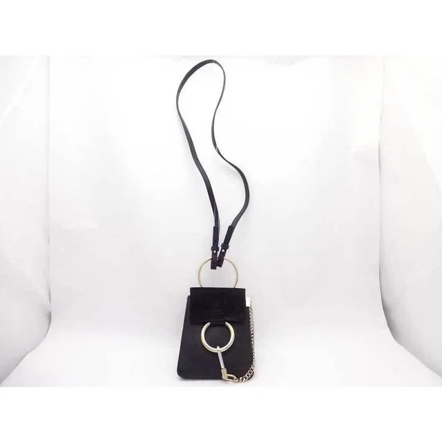Chloé Gold Bag Crossbody Black Accents Leather Suede Shoulder Faye in black|gold Suede from Poshmark
