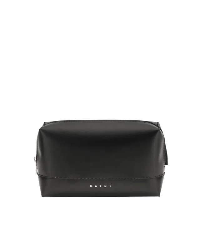 Marni Buckle-Closure Crossbody Bag — Black in Black Calfskin from HEWI