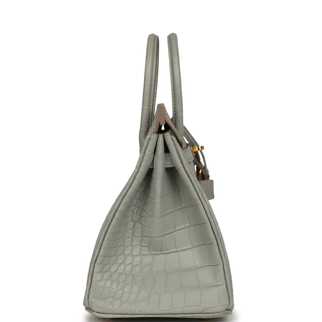 Hermès Birkin 25 Gris Perle Matte Alligator Gold Hardware in Grey Crocodile from Madison Avenue Couture, photo 2 of 2