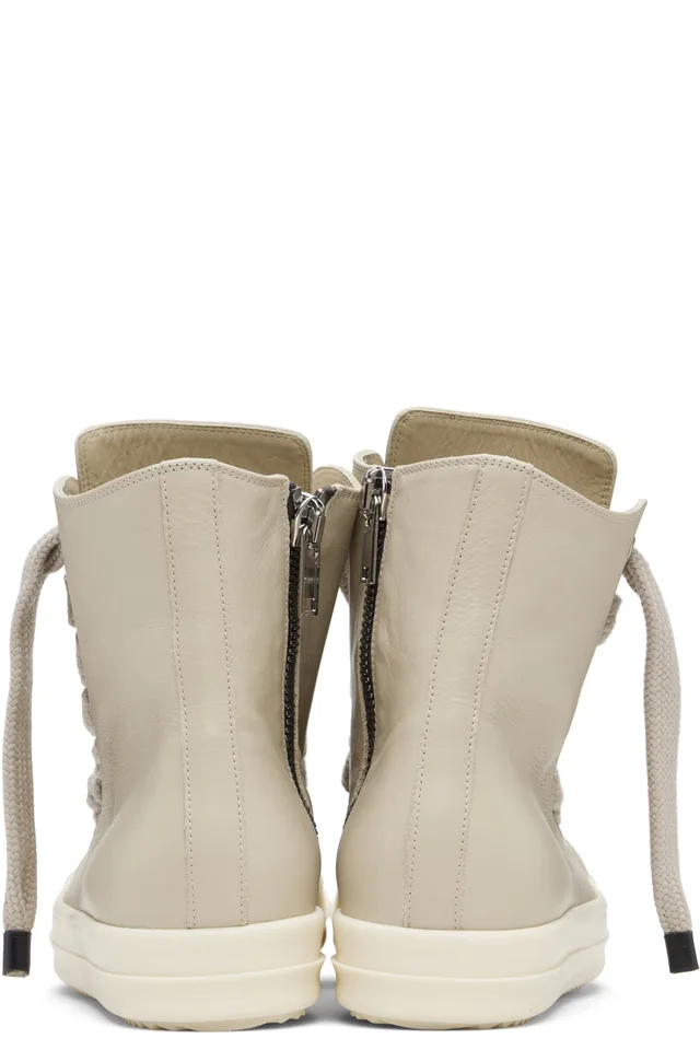Rick Owens Beige Temple Jumbolace Sneakers, photo 2 of 5 from SSENSE