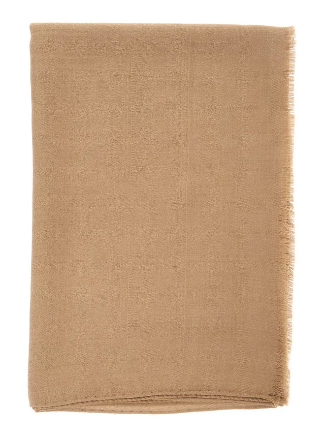 Max Mara Wool-Silk Blend Scarf — Beige Scarfs in Beige Silk from HEWI