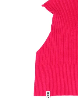 Bonsai Ribbed Beanie with Hood in 93% Cotton, 7% Lycra®, photo 2 of 4 from LUISAVIAROMA