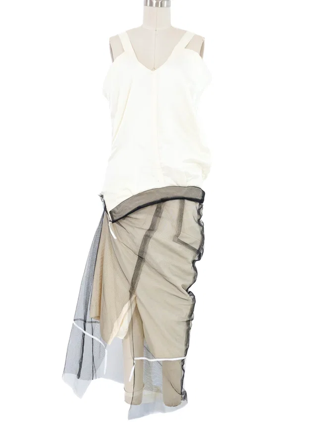 2022 Maison Margiela Padded Mesh Overlay Dress from Arcade Vintage