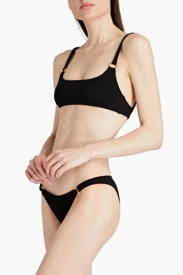 Melissa Odabash Bari Ribbed Ring-Embellished Bikini Briefs, photo 2 of 4 from THE OUTNET