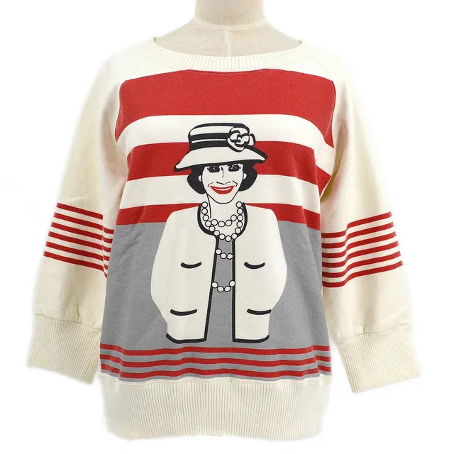 Chanel 2001 Mademoiselle print sweatshirt #44 in Resin from AMORE Vintage Tokyo