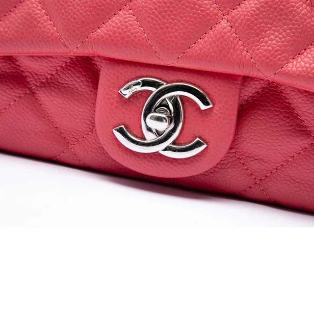 Pink Chanel Medium Quilted Caviar Easy Flap Shoulder Bag in Pink Caviar leather from Designer Revival, photo 2 of 2