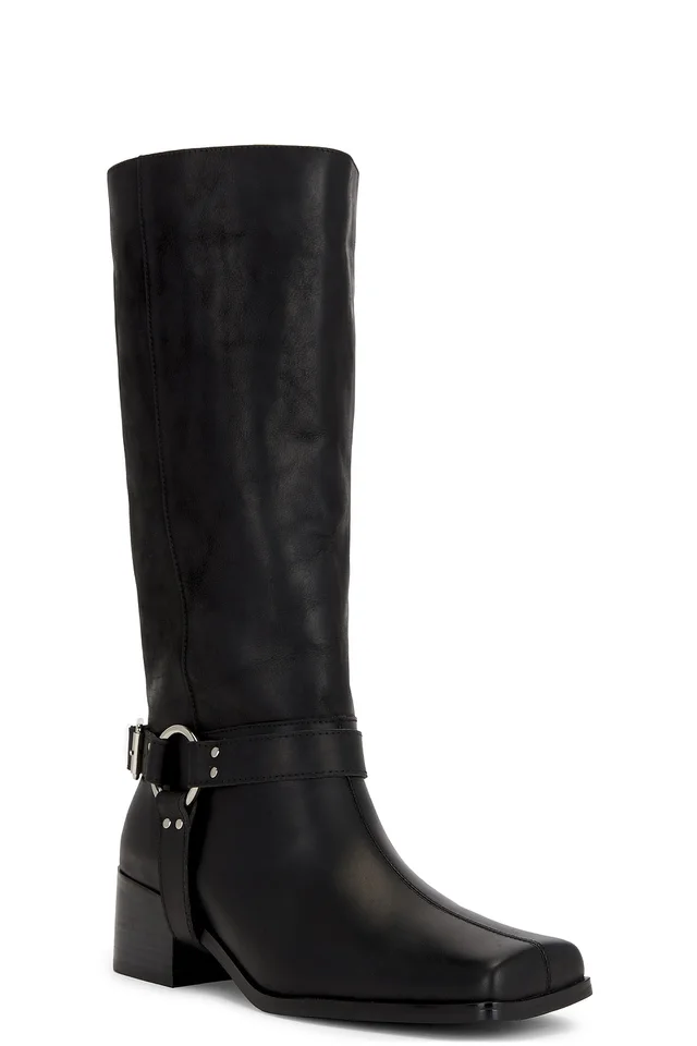 Nakedvice The Reese Moto Boot in Black Waxy Oiled Leather, photo 2 of 5 from REVOLVE (Canada)