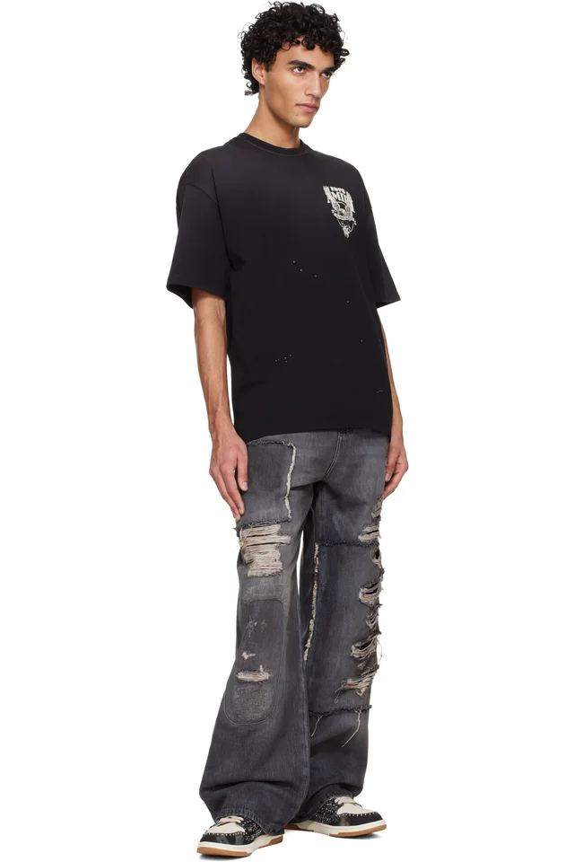 AMIRI Black Stud Skel Top Low Sneakers, photo 5 of 5 from SSENSE