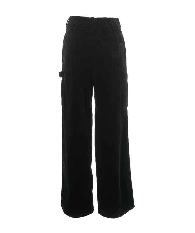 Miu Miu Black Logo Trousers Velore 42 in Black from Luxury Promise
