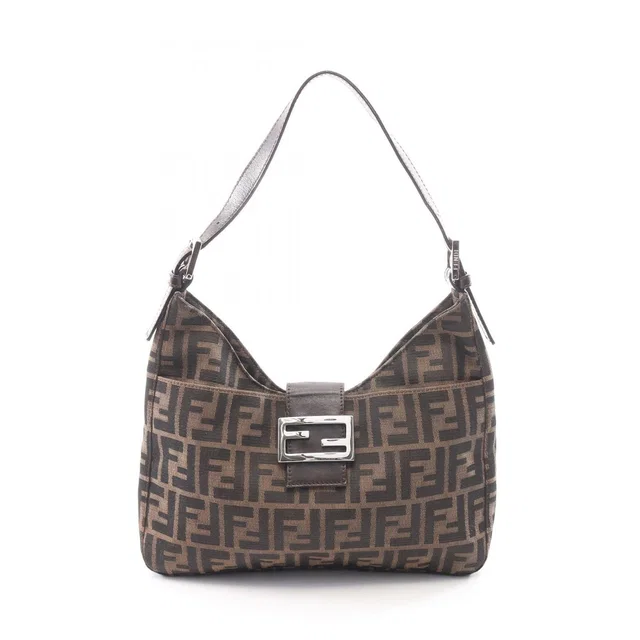 Fendi Shoulder Bag Brown Canvas Leather Zucca in Brown Canvas from The Reluxe