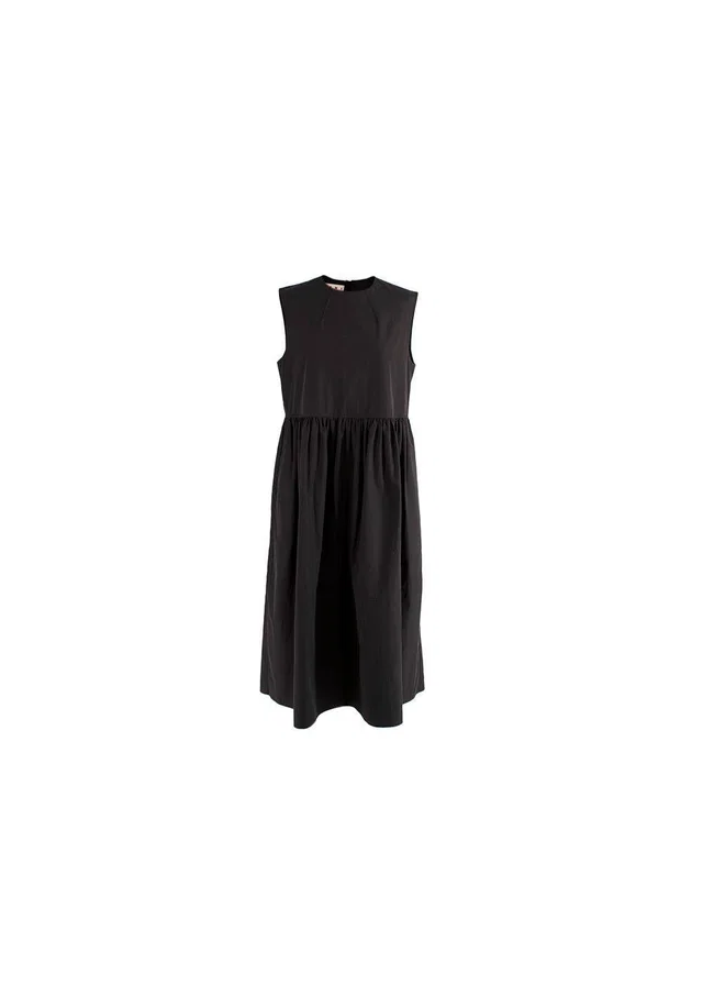 Marni Brown Sleeveless Cotton Poplin Dress in Brown from HEWI