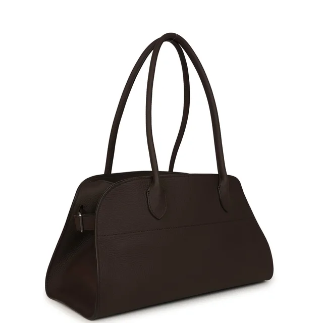 The Row Margaux Shoulder 12 Deep Brown Calfskin Silver Hardware in Brown Calfskin from Madison Avenue Couture, photo 2 of 2