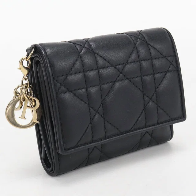Lotus Wallet Lady Dior Trifold Lambskin in Lambskin from The Reluxe