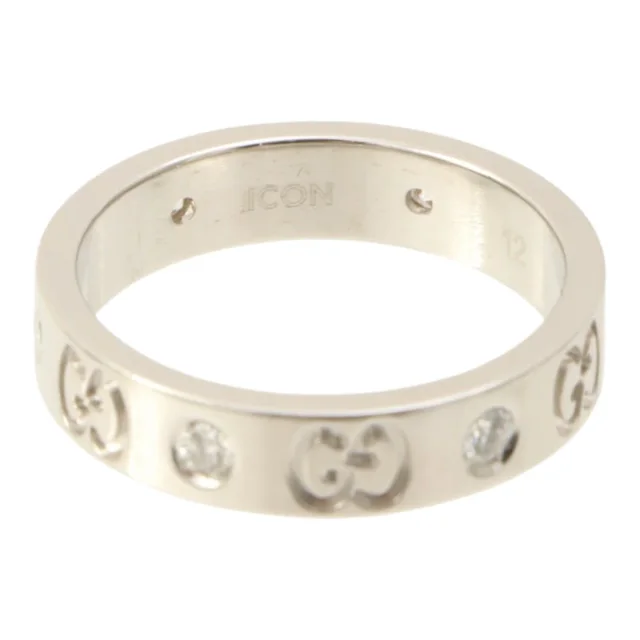 Gucci 18K 6P Diamond Icon Ring #51 Silver in Silver from VINTAGE QOO TOKYO, photo 4 of 6