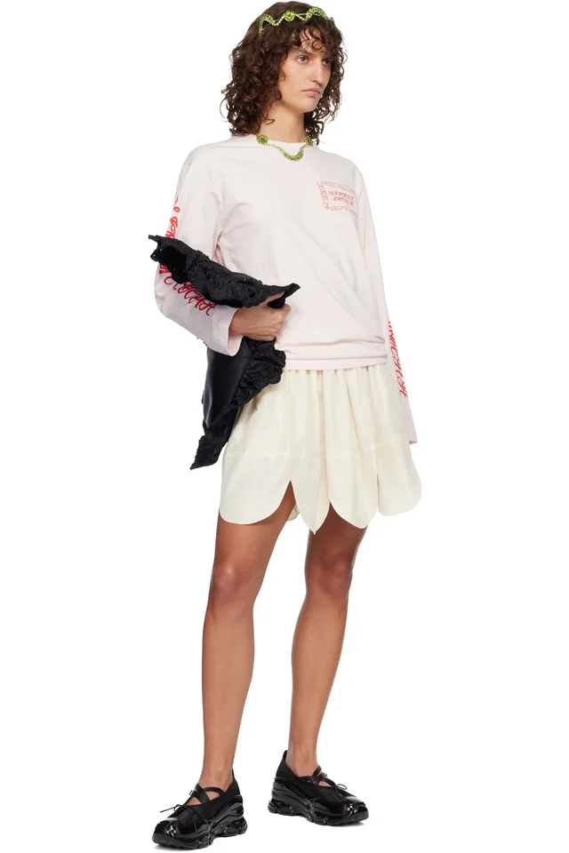 Simone Rocha Pink Pillowcase Logo Print Long Sleeve T-shirt, photo 5 of 5 from SSENSE